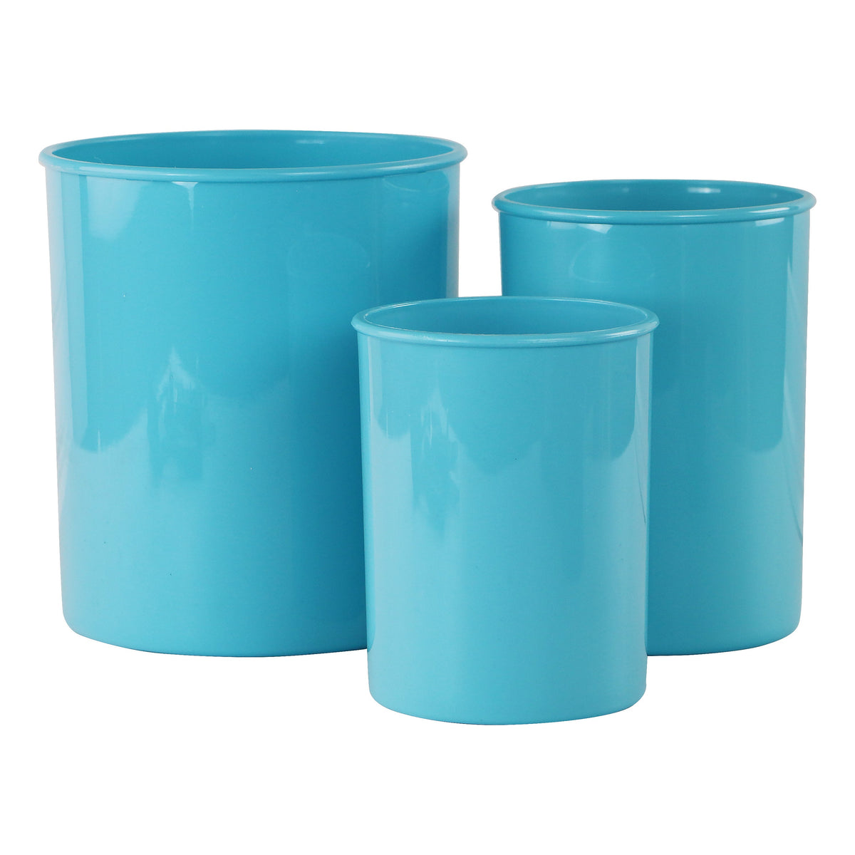 3-Piece Plastic Utensil Holder Set, Turquoise