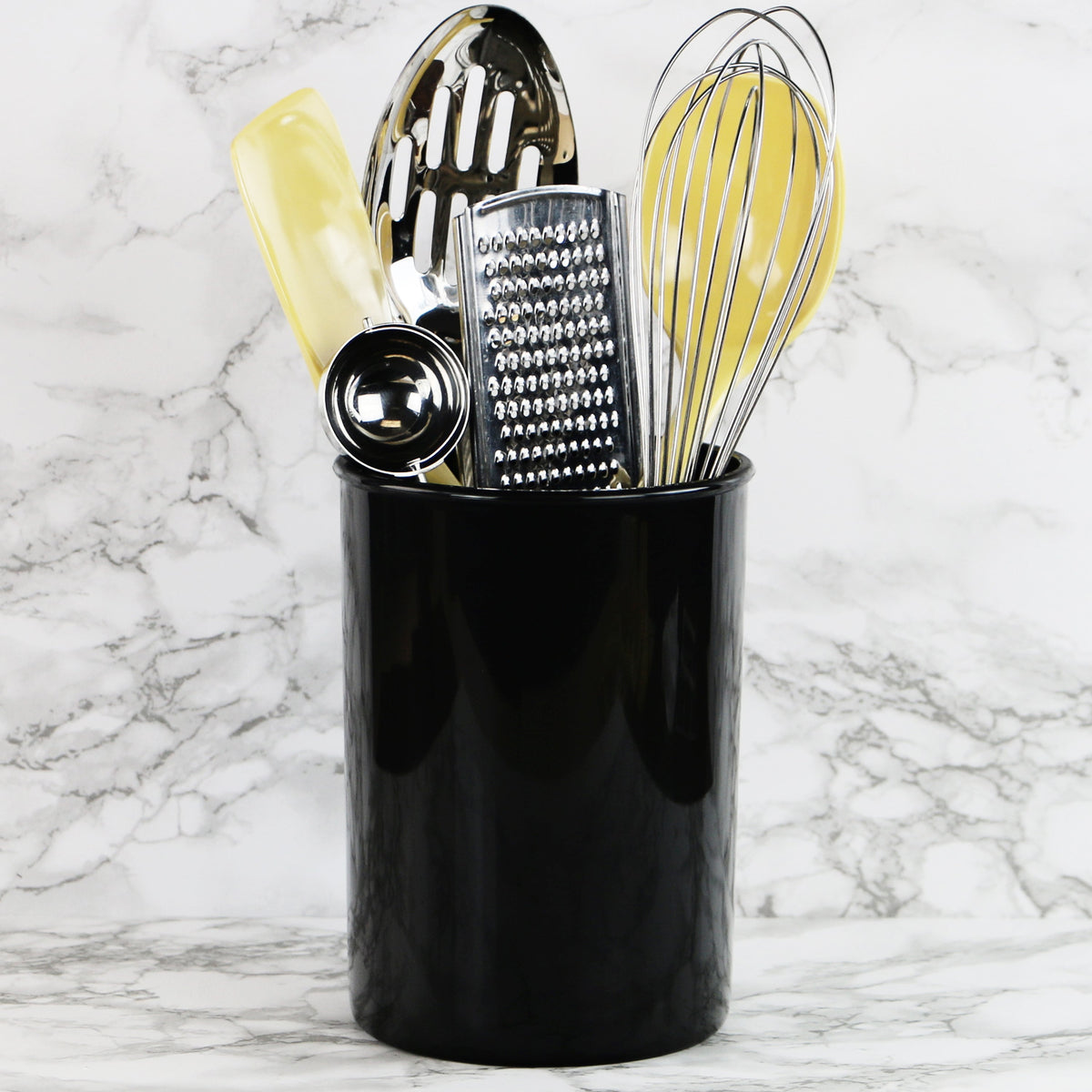 Large Plastic Utensil Holder, Black