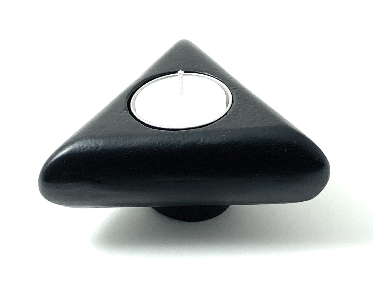 Vibhsa 2-in-1 Candle Holder | Tealight & Taper, Rustic Black, Handcrafted Aluminum