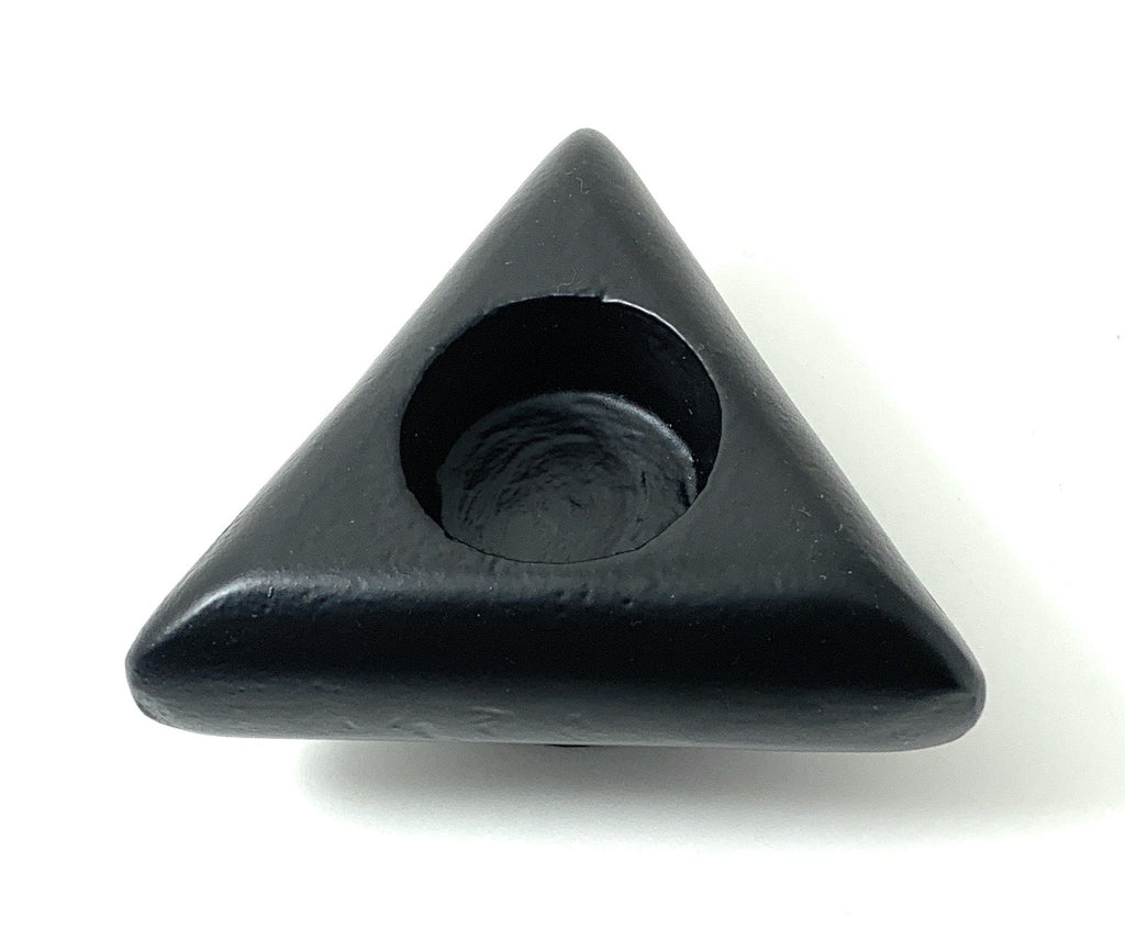 Vibhsa 2-in-1 Candle Holder | Tealight & Taper, Rustic Black, Handcrafted Aluminum