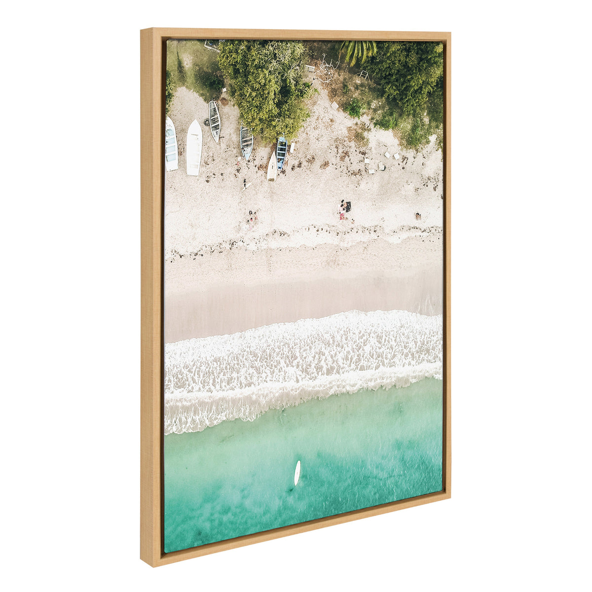 Sylvie Tropical Beach Framed Canvas Set of 3