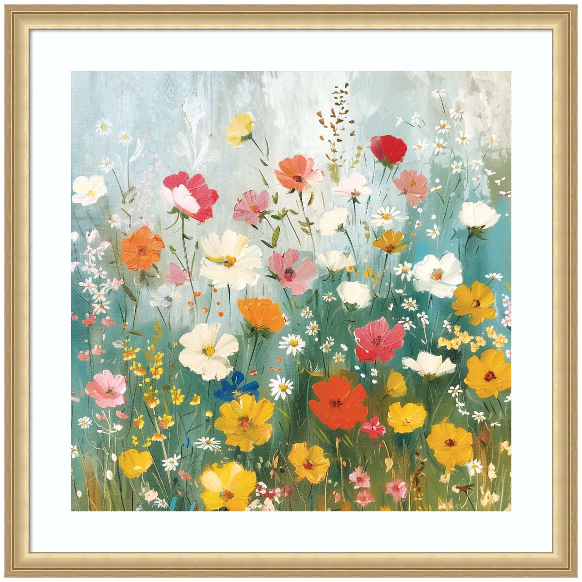 Framed Art Boho Wildflower Garden by The Creative Bunch Studio