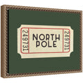 North Pole Green Ticket by Kikiandnim Framed Canvas Wall Art Print