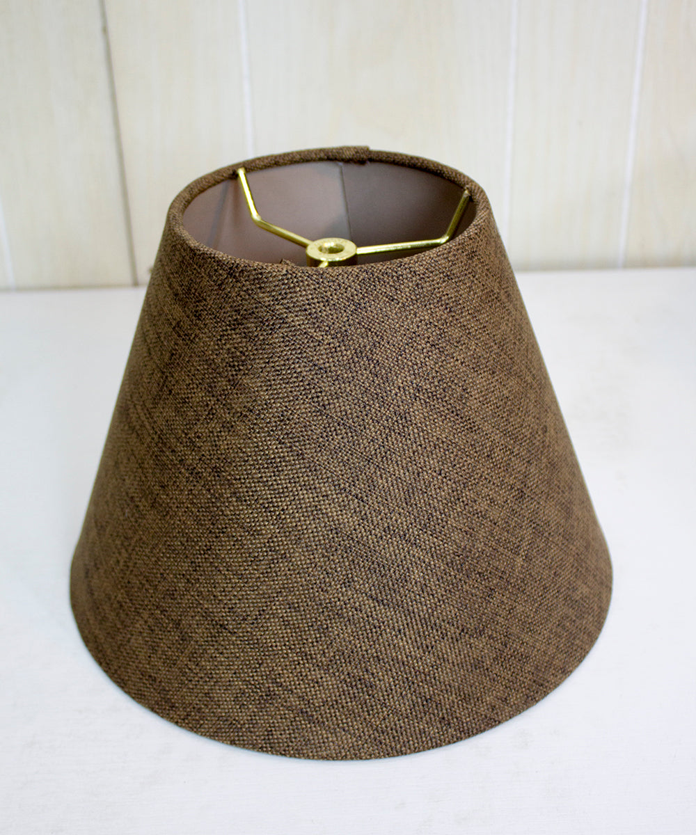 Home Concept Hardback Empire Lamp Shade - Chocolate Burlap - 12"W x 9" Slant Height, Spider Fitter