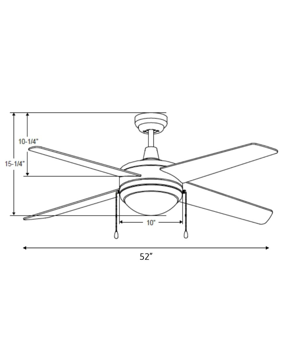 RP Lighting Europa IV 52" 4-Blade Ceiling Fan with Integrated LED Light, Oil Rubbed Bronze Finish
