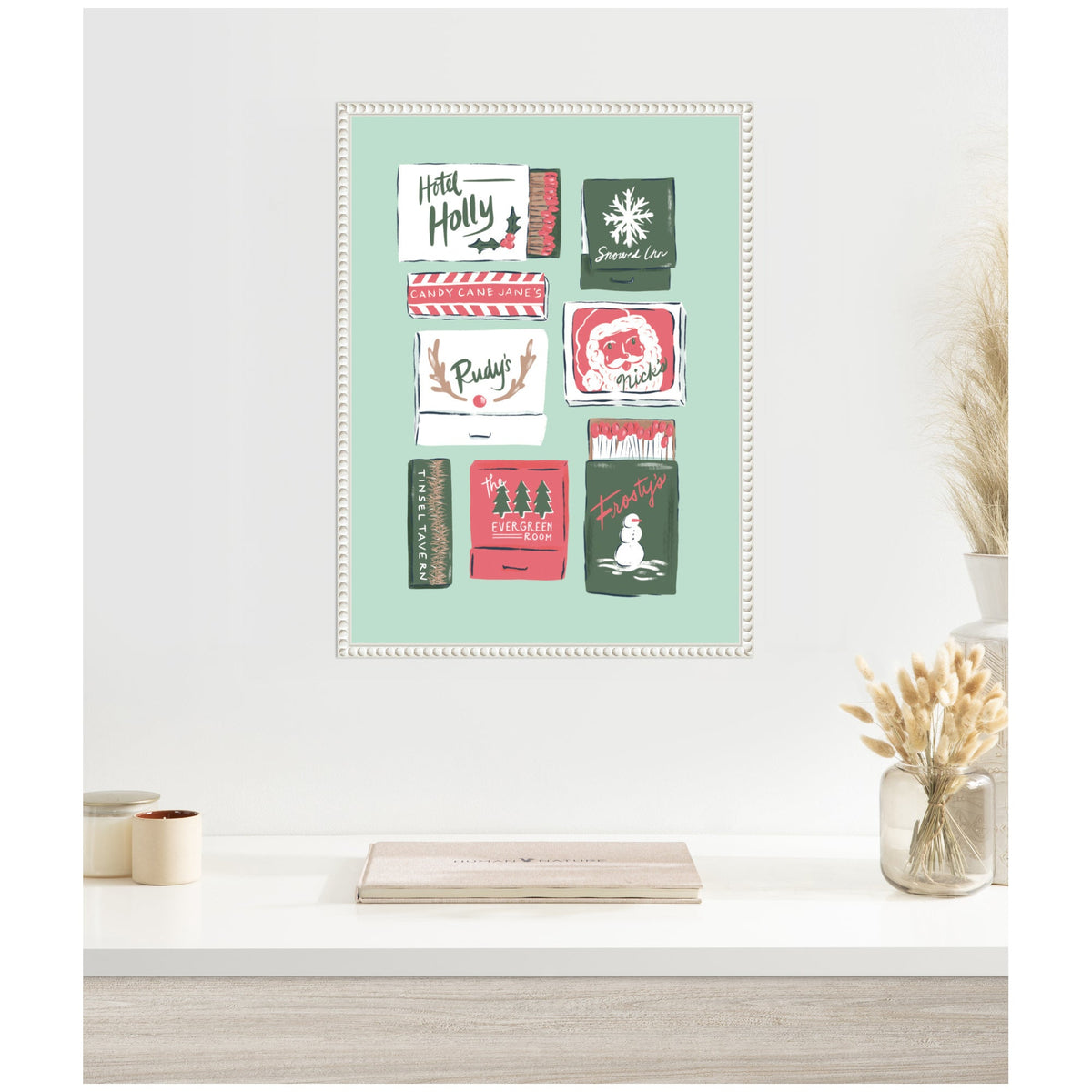 Sylvie Beaded Holiday Matchbooks Framed Canvas by Krissy Mast