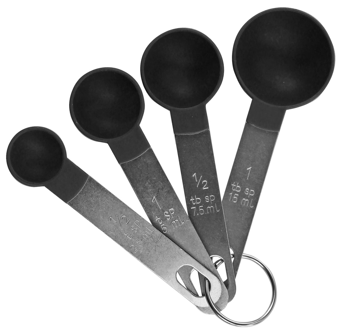 Reston Lloyd 4-Piece Nesting Plastic Measuring Spoon Set, Black