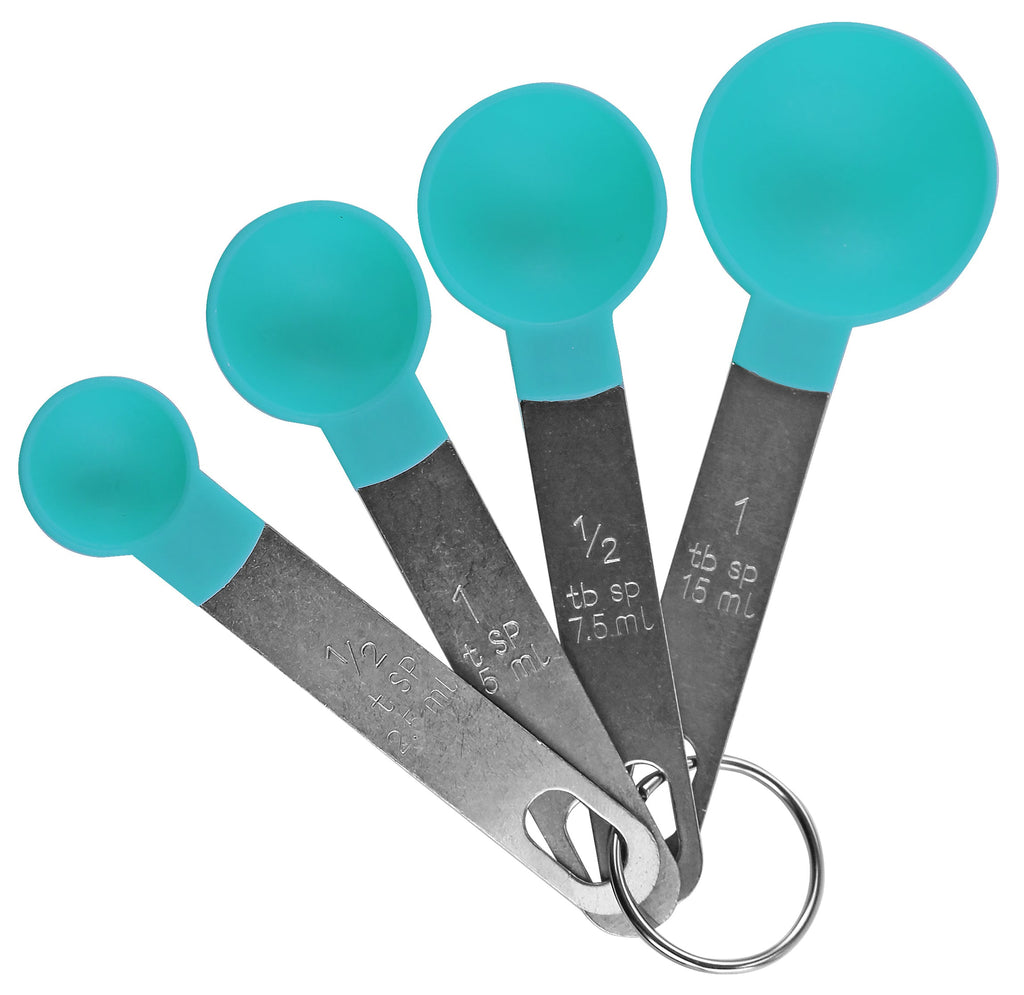 Reston Lloyd 4-Piece Nesting Plastic Measuring Spoon Set, Turquoise
