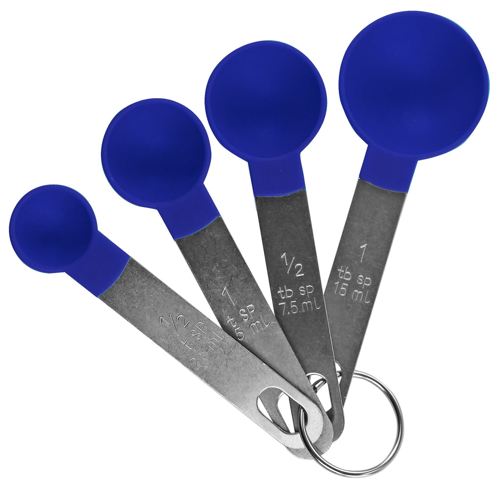 Reston Lloyd 4-Piece Nesting Plastic Measuring Spoon Set, Indigo