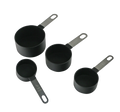4-Piece Nesting Measuring Cup Set with Stainless Steel Handles, Black