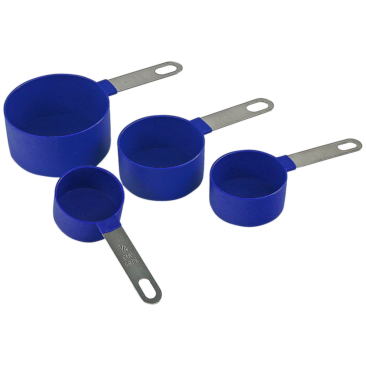 4-Piece Nesting Measuring Cup Set with Stainless Steel Handles, Indigo