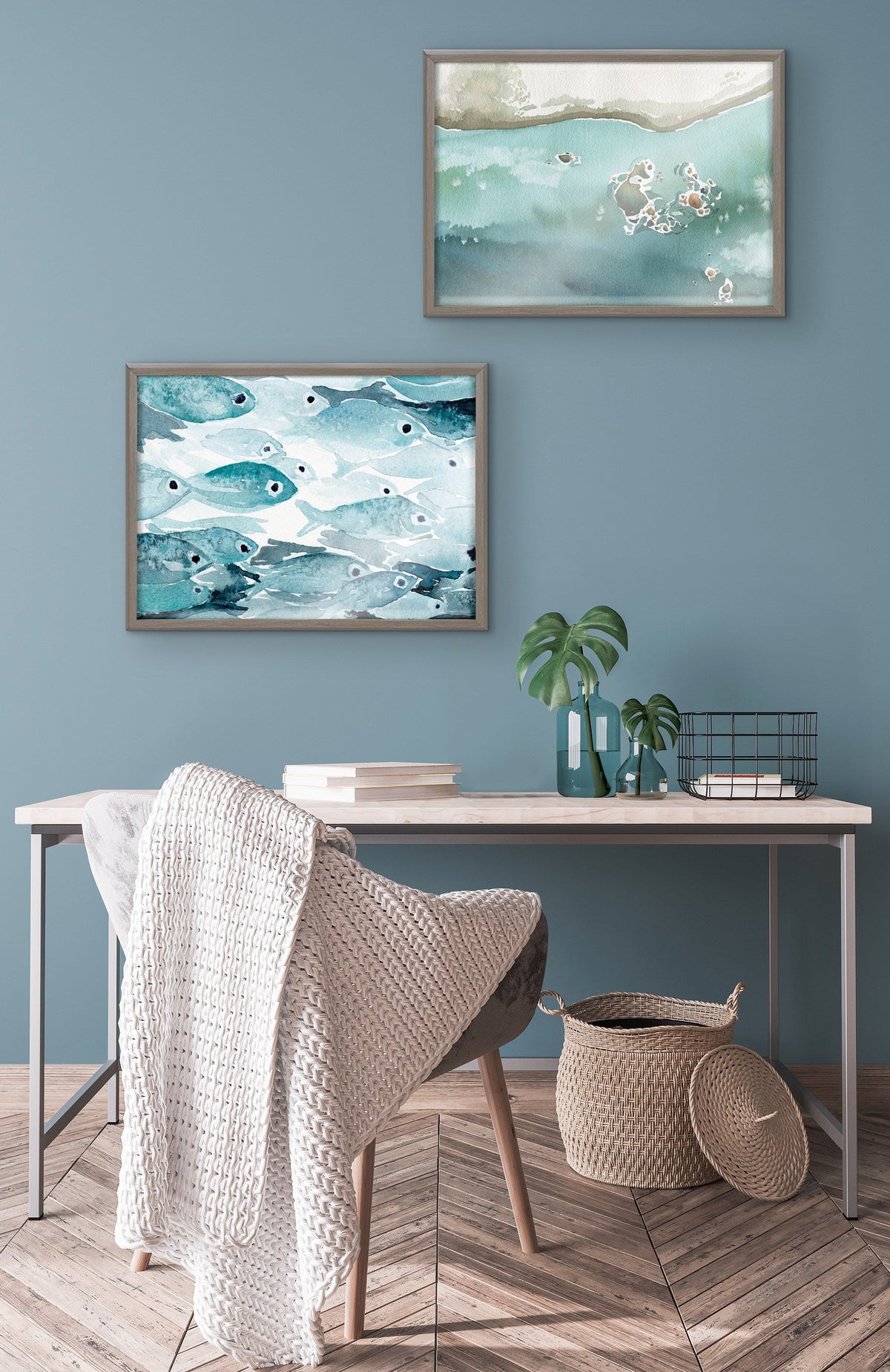 Blake Rocky Shores Framed Printed Glass by Janet Meinke-Lau