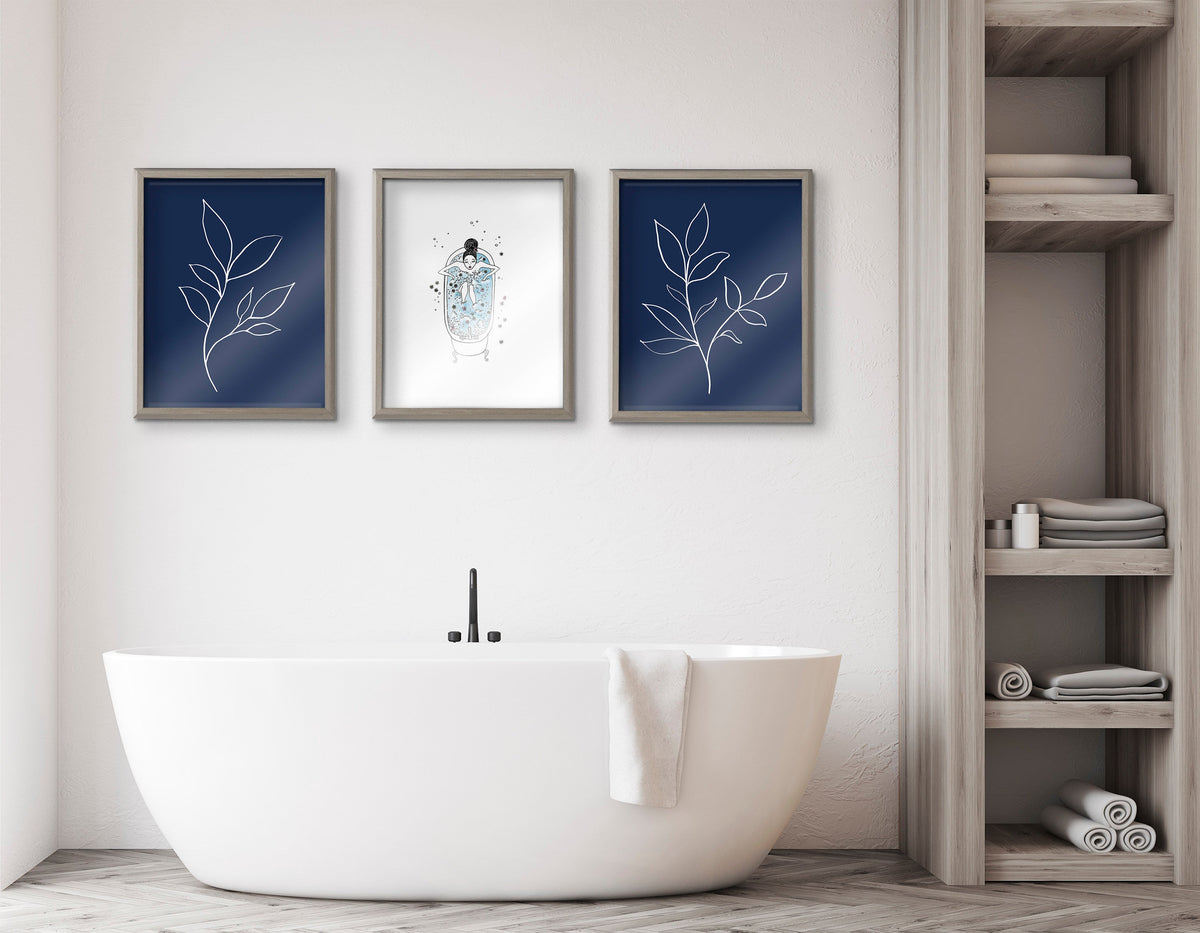 Blake Girl in a Bath Framed Printed Glass by Viola Kreczmer