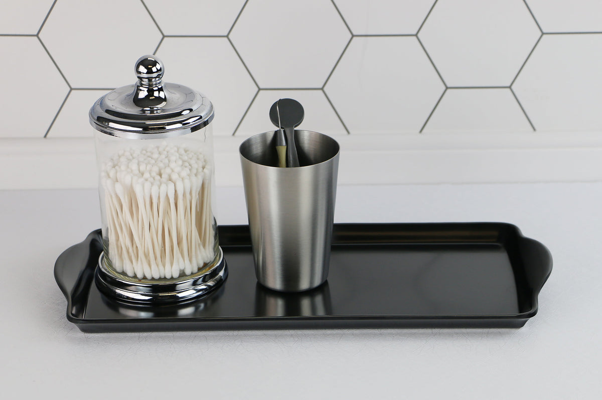 Reston Lloyd Melamine Tidbit Serving Tray, Black
