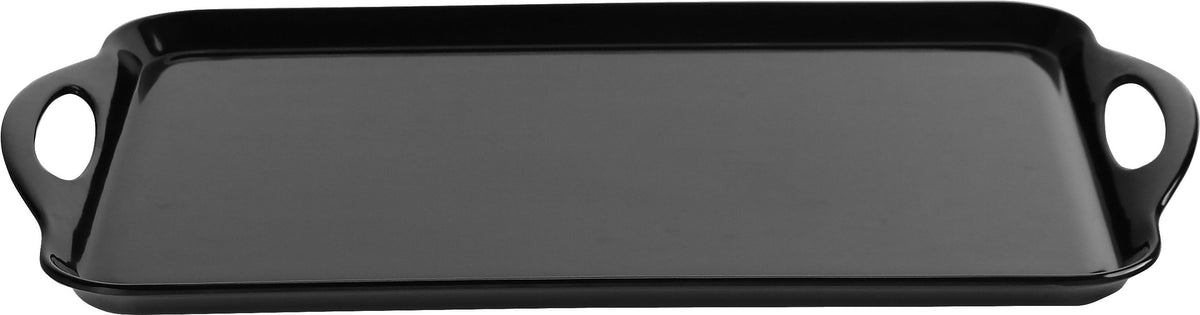 Reston Lloyd Multi-Purpose 18" Rectangle Melamine Plastic Handled Tray, Black