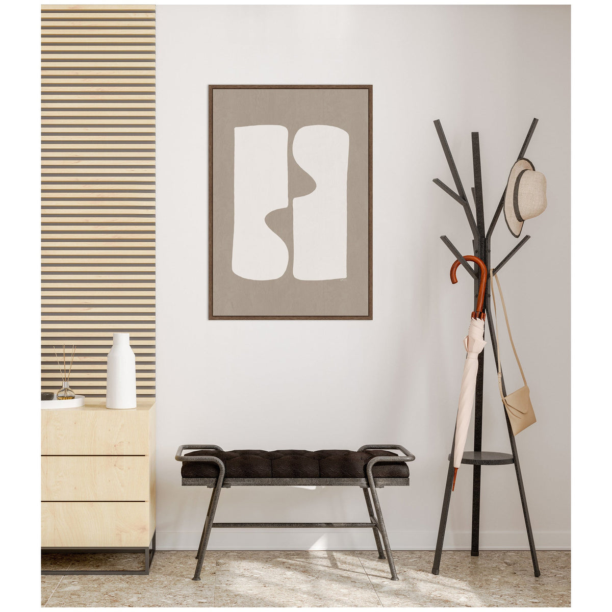 Organic Figures No. 1 by Gabrielly Guedes Framed Canvas Wall Art Print