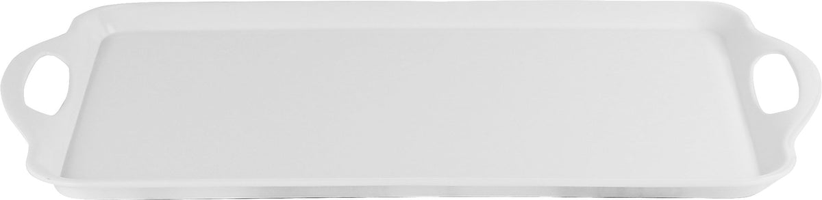 Reston Lloyd Multi-Purpose 18" Rectangle Melamine Plastic Handled Tray, White