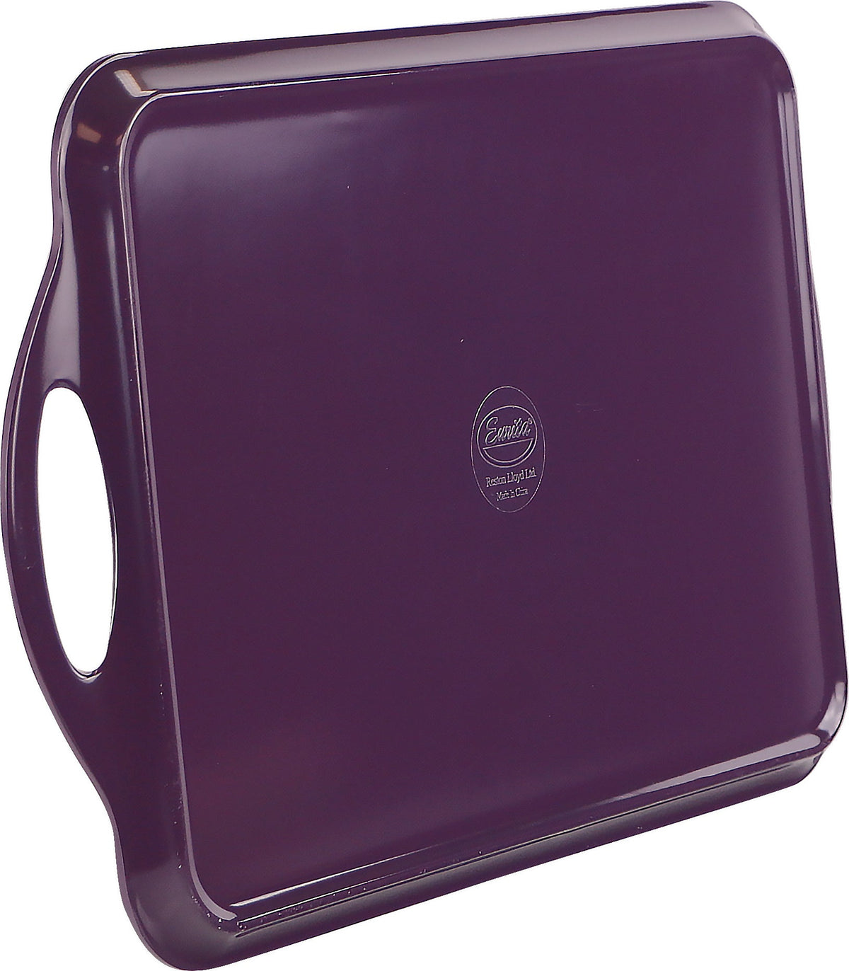 Reston Lloyd Multi-Purpose 18" Rectangle Melamine Plastic Handled Tray, Plum