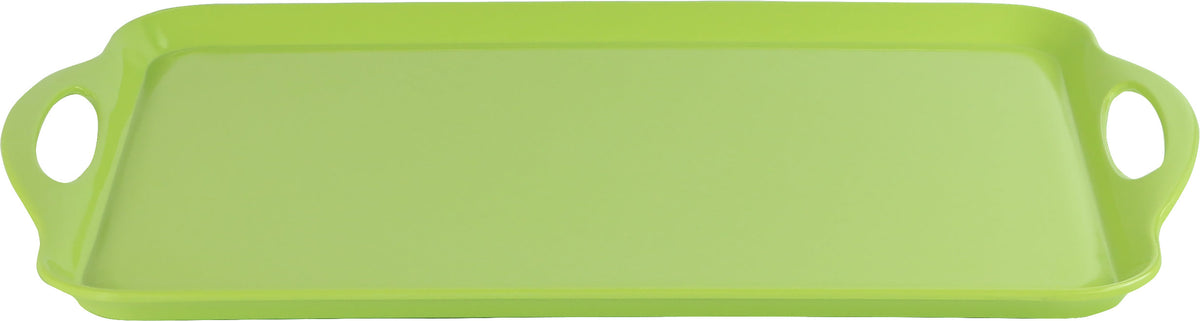 Reston Lloyd Multi-Purpose 18" Rectangle Melamine Plastic Handled Tray, Lime