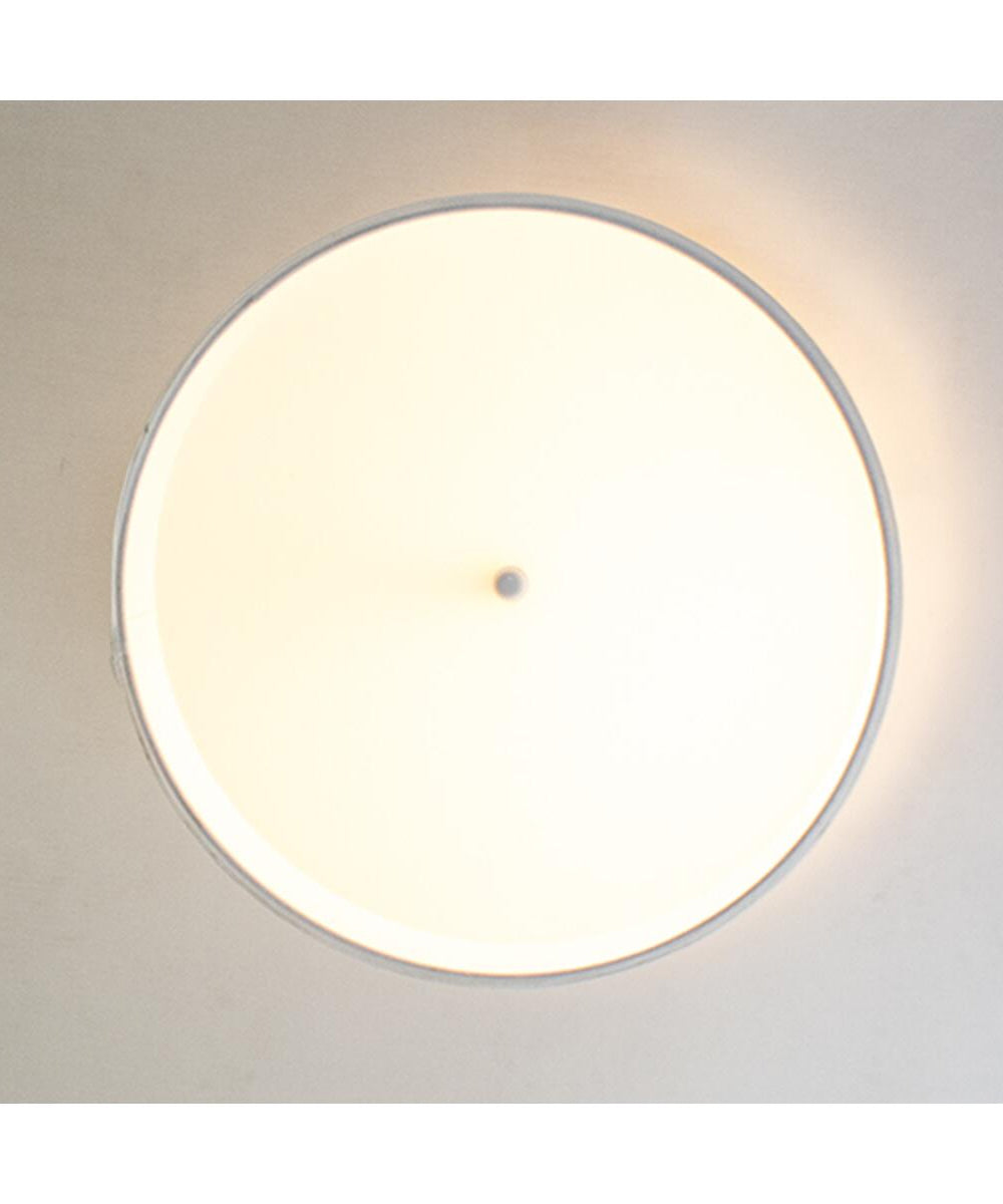 Home Concept Moderne Flush Mount Conversion Kit 18"w White Linen Shallow Drum Lamp Shade