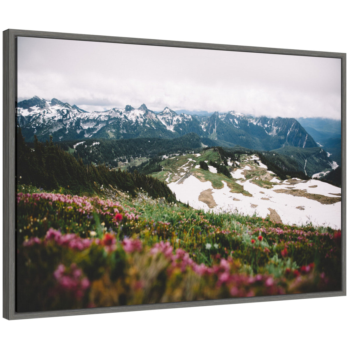 Sylvie Snow Covered Mountain Landscape Framed Canvas by Patricia Hasz