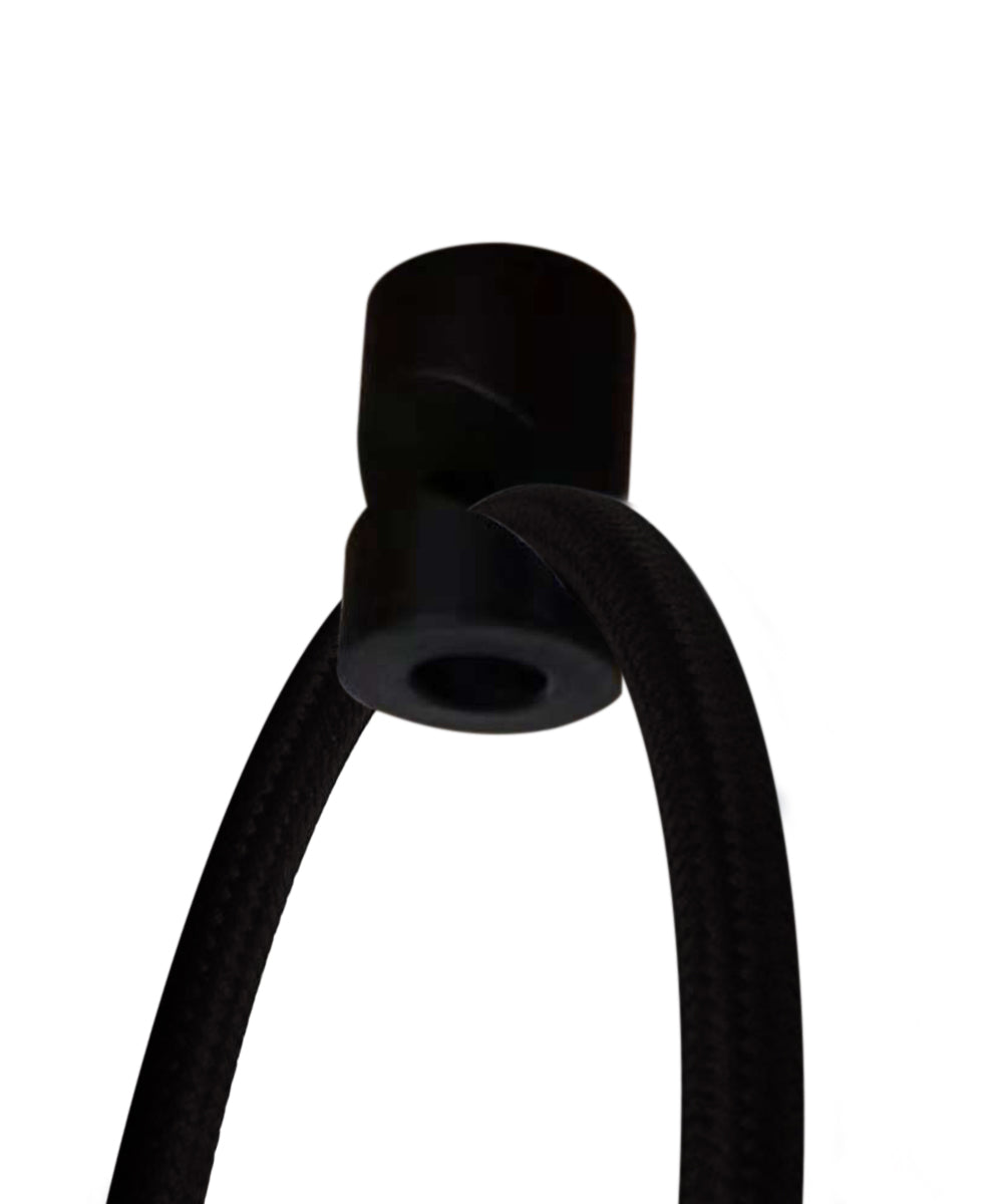 Home Concept 1-Light Plug-In Swag Pendant Light 16"w Textured Oatmeal Shade, 17' Black Cord