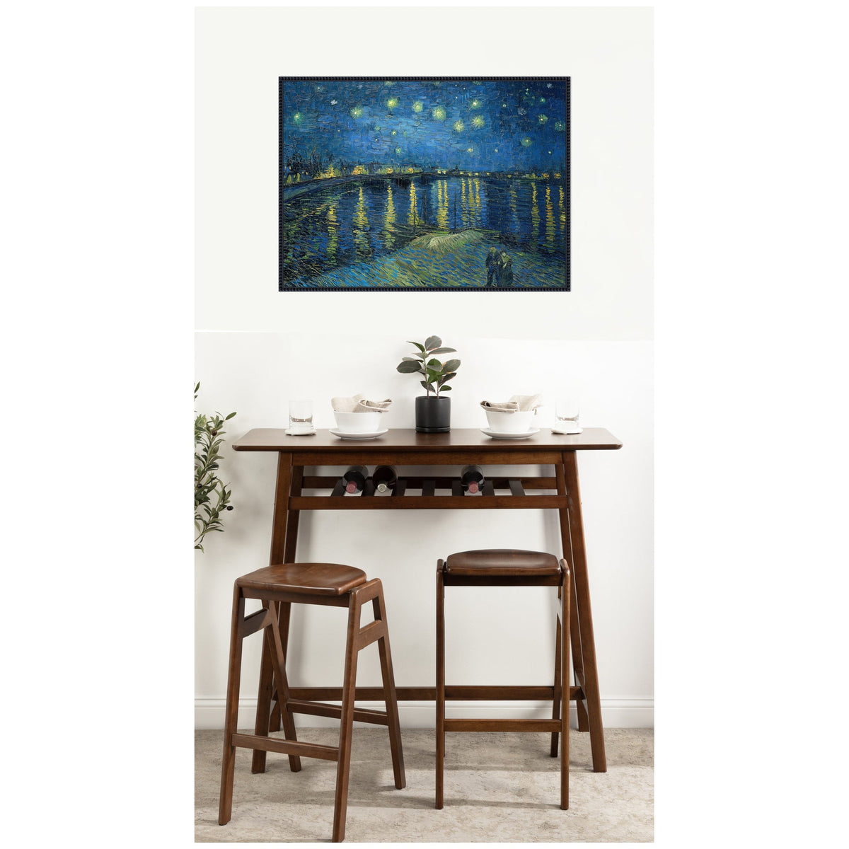 Starry Night Over the Rhone 1888 Vincent van Gogh by Nostalgia Prints Framed Canvas Wall Art Print