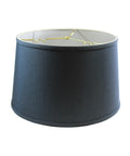 Home Concept Shallow Drum Hardback Lamp Shade, Textured Slate Blue, 16"W x 10" Slant Height