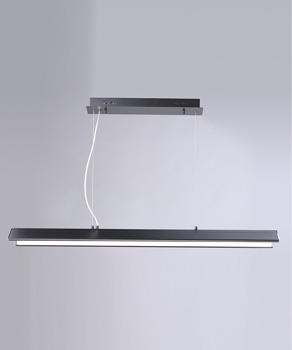 ET2 Glider 46"L 1-Light LED Island Light Black and Polished Chrome Finish