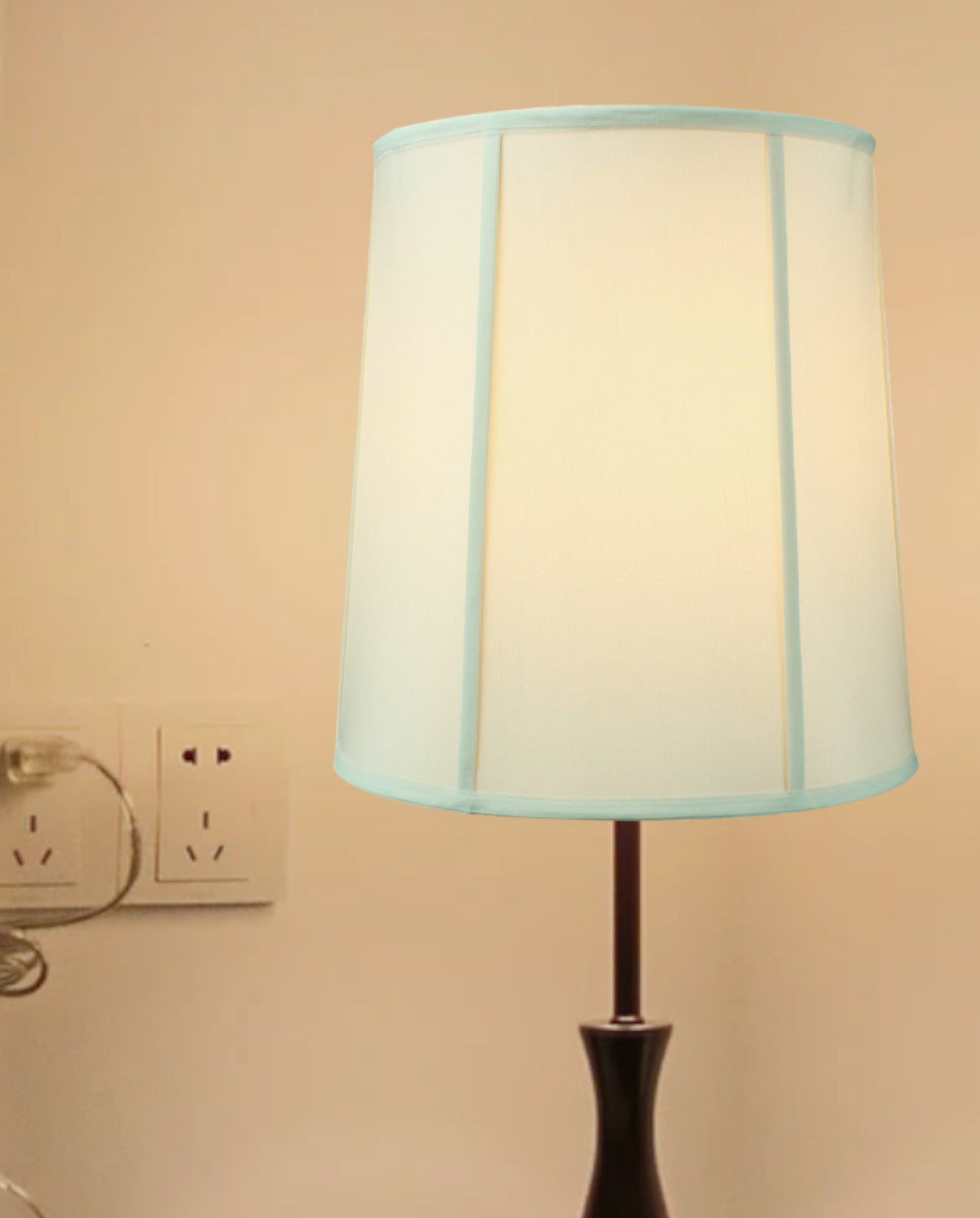 Home Concept Drum Lamp Shade with Piping Eggshell - 14"W x 15" Slant Height