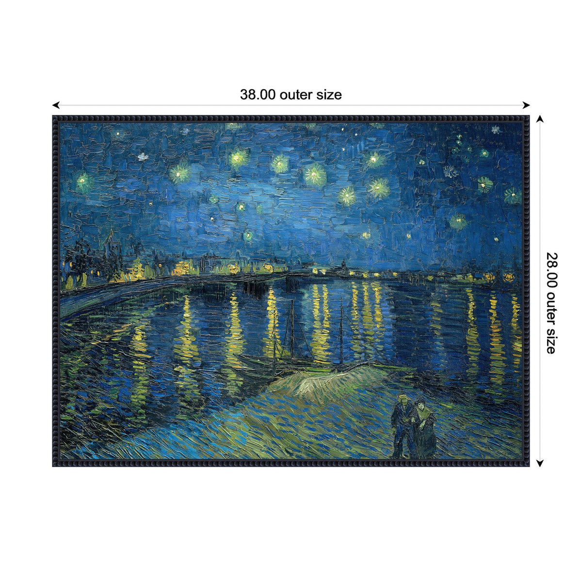 Starry Night Over the Rhone 1888 Vincent van Gogh by Nostalgia Prints Framed Canvas Wall Art Print