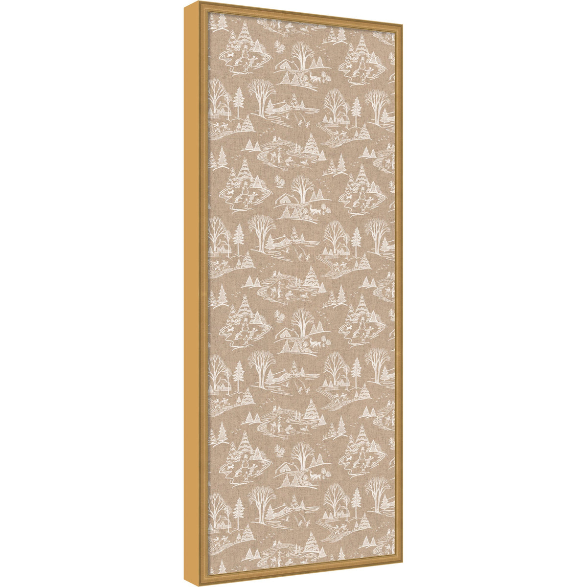 Kate and Laurel Framed Fabric Pinboard Wonderland White Toile