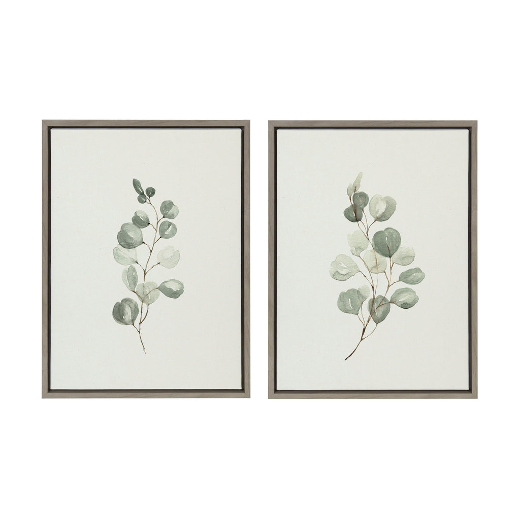 Sylvie Eucalyptus Framed Canvas Set of 2 by Maja Mitrovic of Makes My Day Happy