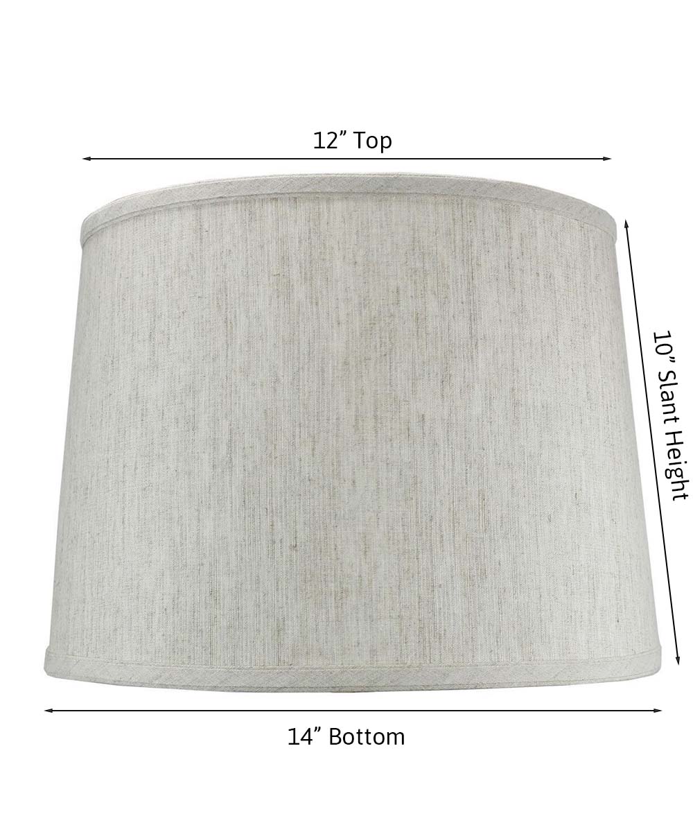14"W x 10"H Textured Oatmeal Drum Shade