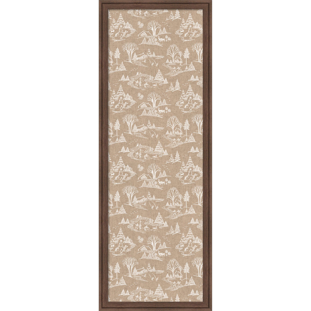 Framed Fabric Magnetic Board Wonderland White Toile Wall Organization