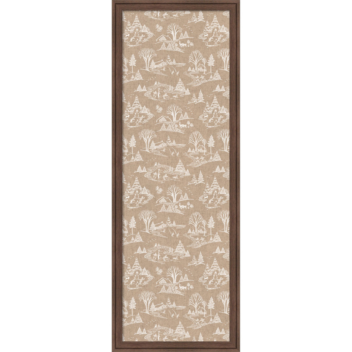 Framed Fabric Magnetic Board Wonderland White Toile Wall Organization