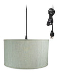 Home Concept 1-Light Plug-In Swag Pendant Light 16"w Textured Oatmeal Shade, 17' Black Cord