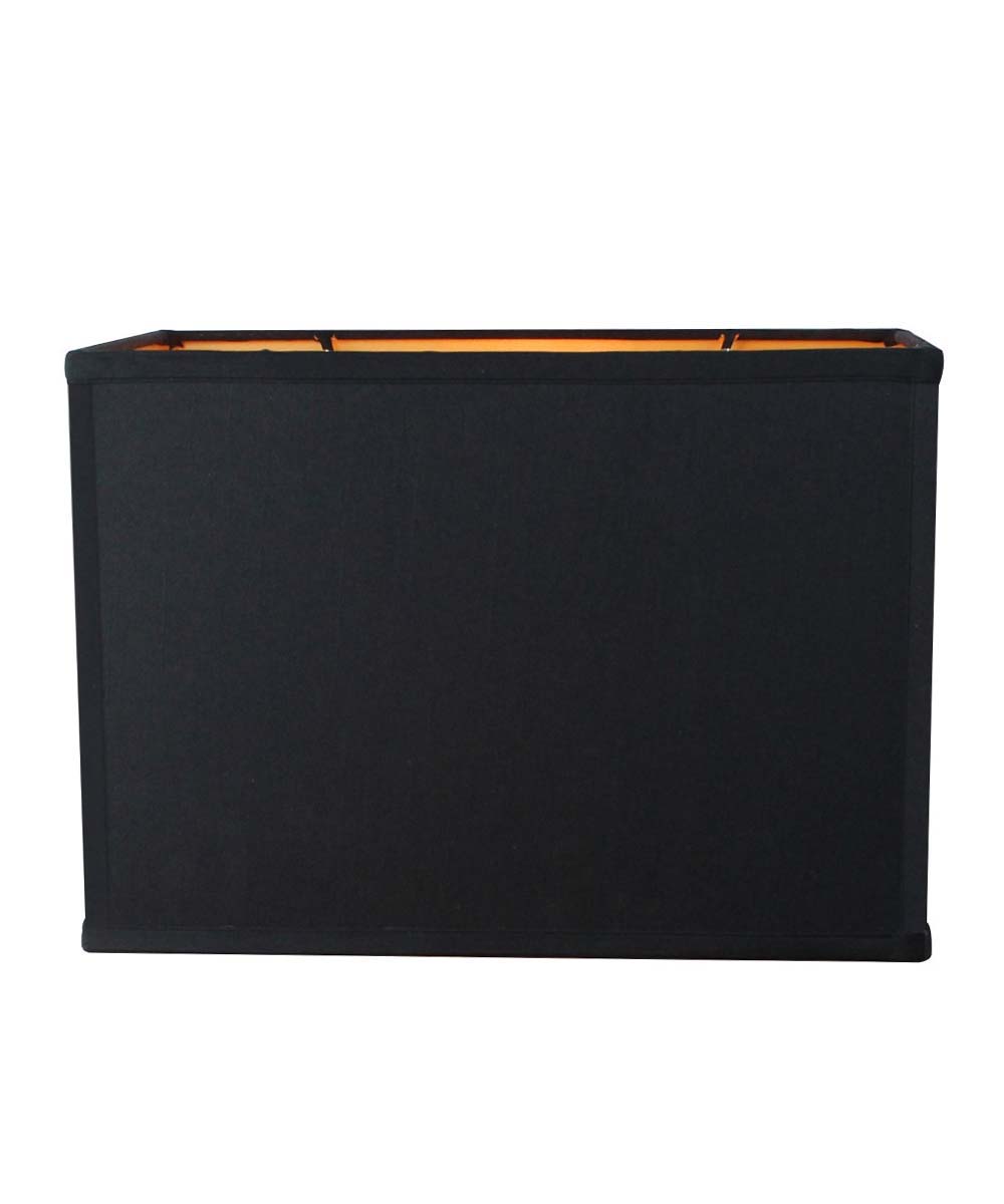 Home Concept Black Rectangular Drum Lamp Shade - 14"W x 10" Slant Height, Spider Fitter