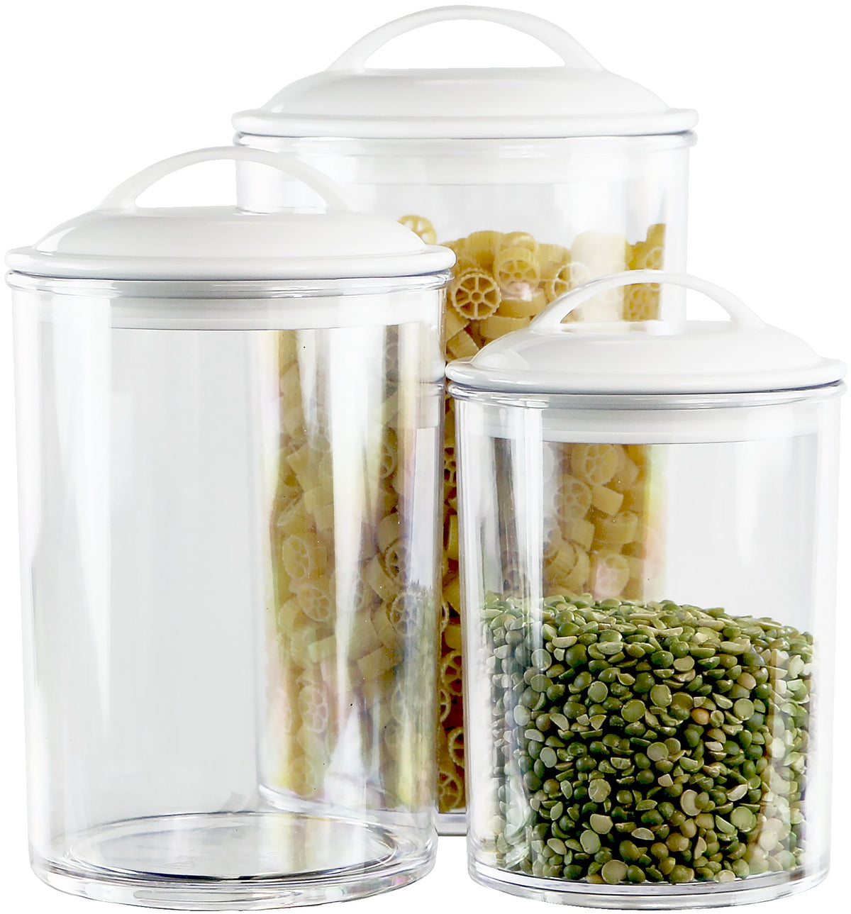 Calypso Basics by Reston Lloyd Acrylic Storage Canisters, Set of 3 - White