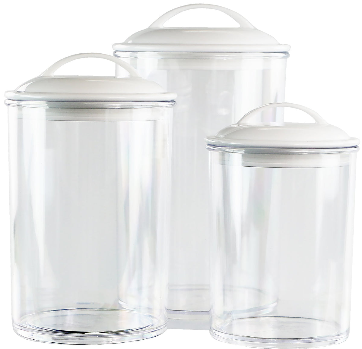 Calypso Basics by Reston Lloyd Acrylic Storage Canisters, Set of 3 - White