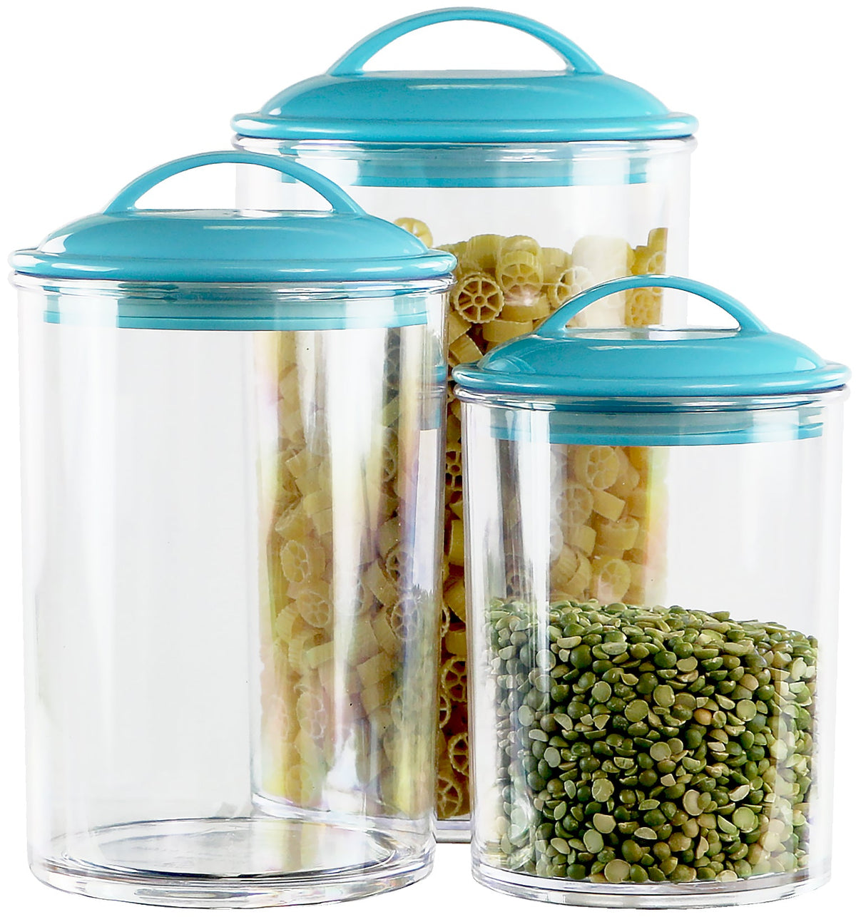 Calypso Basics by Reston Lloyd Acrylic Storage Canisters, Set of 3 -  Turquoise