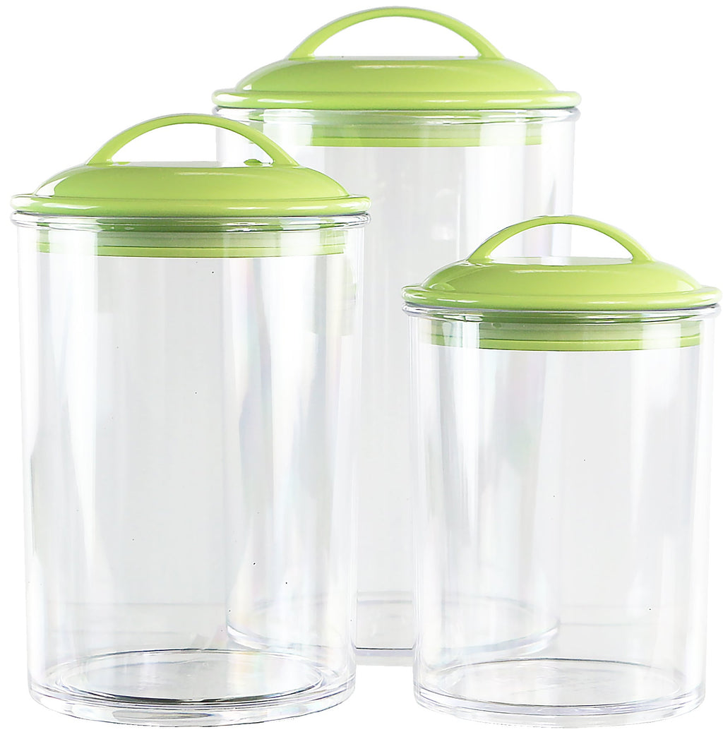 Calypso Basics by Reston Lloyd Acrylic Storage Canisters, Set of 3 -  Lime