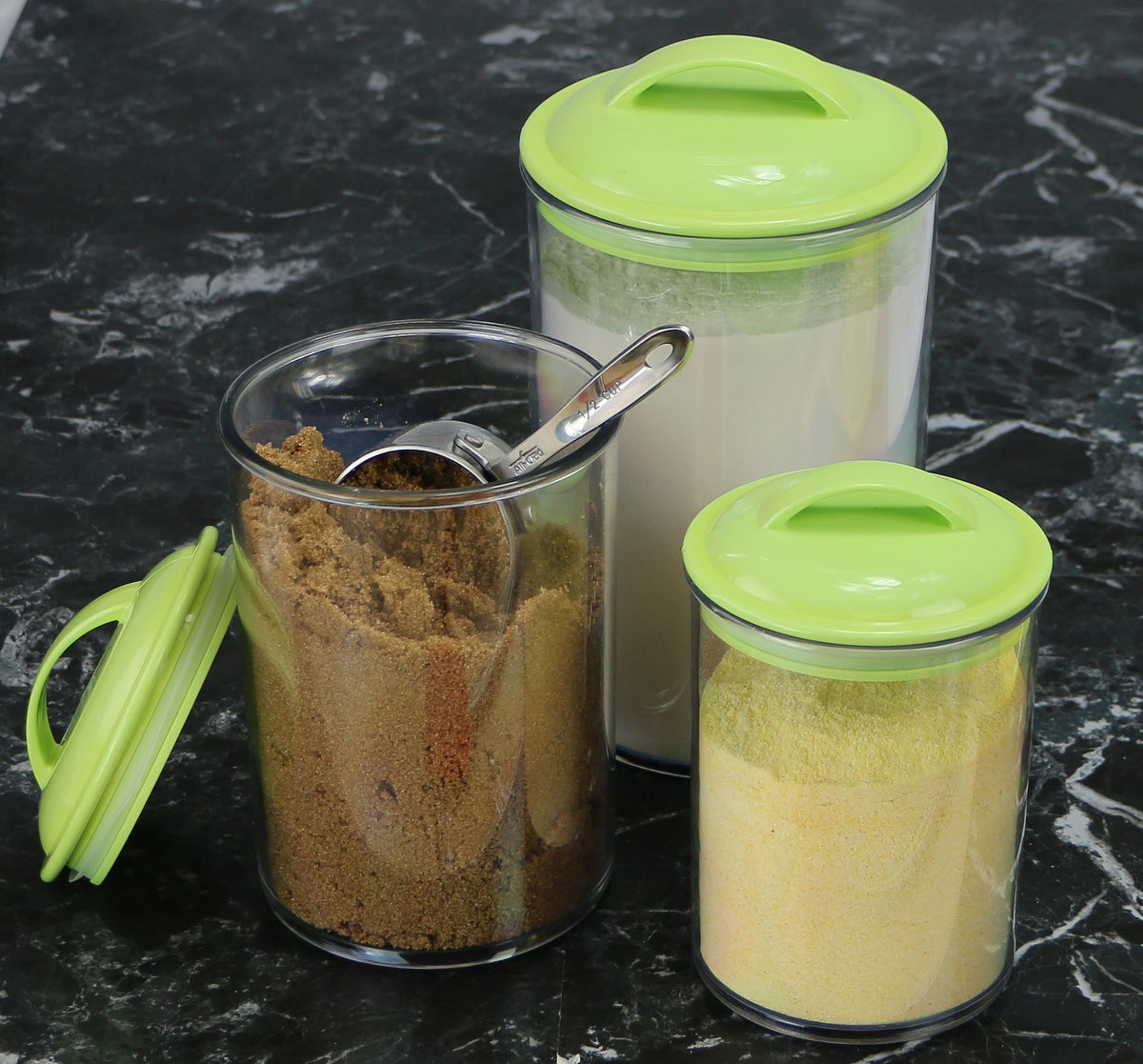 Calypso Basics by Reston Lloyd Acrylic Storage Canisters, Set of 3 -  Lime