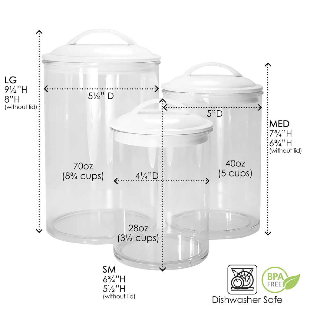 Calypso Basics by Reston Lloyd Acrylic Storage Canisters, Set of 3 -  Lime