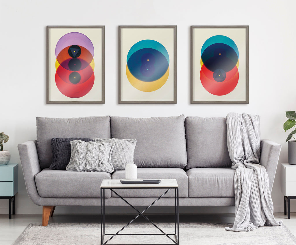 Blake Colorful Records Purple Red Framed Printed Glass by Emiko and Mark Franzen of F2Images