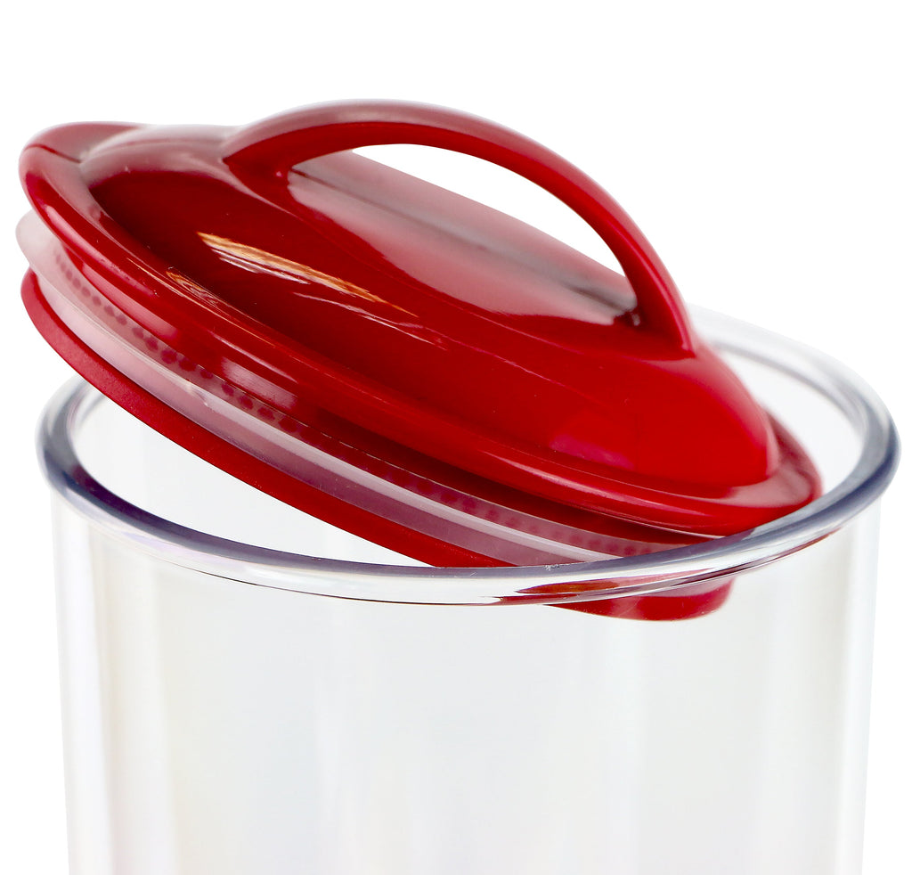 Reston Lloyd Acrylic Spaghetti Canister with Airtight Lid, Red