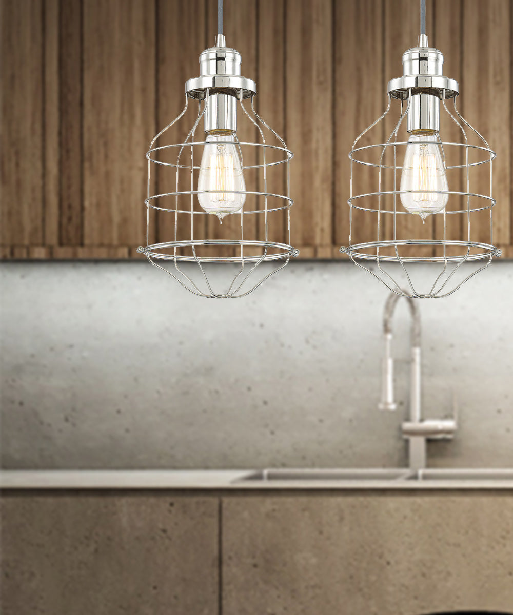 Capital Lighting Daudin 1-Light Pendant Light, Polished Nickel, 7.5"W
