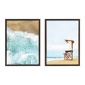 Sylvie Ocean Beach Framed Canvas Set of 2 by The Creative Bunch Studio