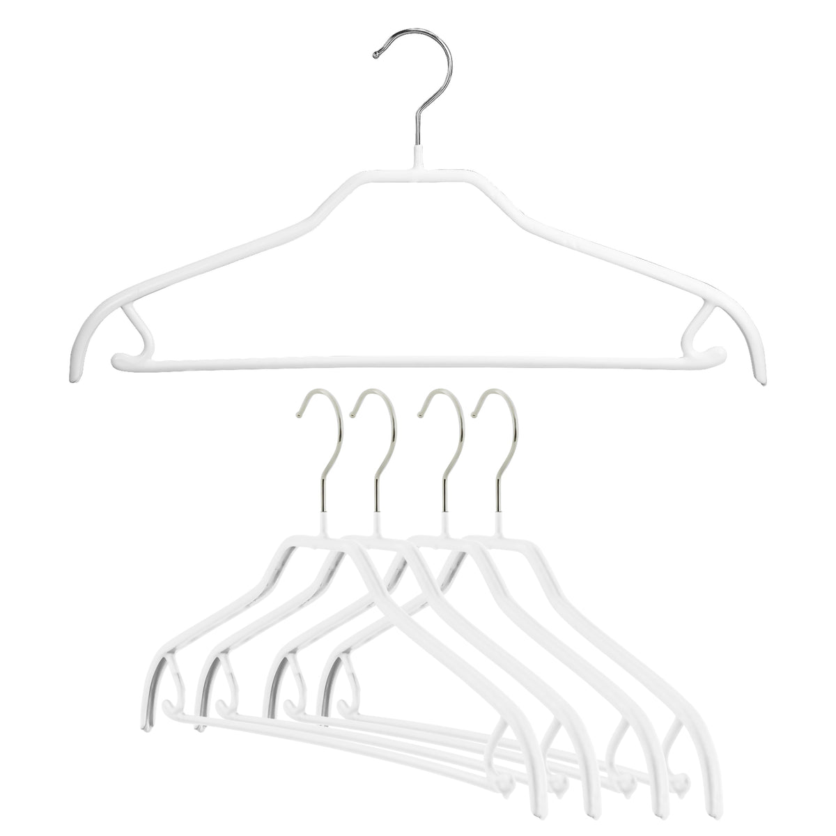 MAWA Silhouette 41-FRS Hanger with Pant Bar & Skirt Hooks, White