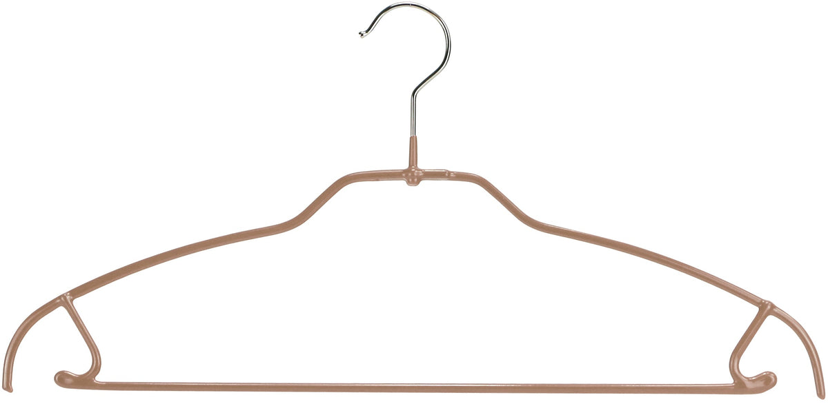MAWA Silhouette Ultra Thin 42-FTU Hanger with Pant Bar & Skirt Hooks, Latte